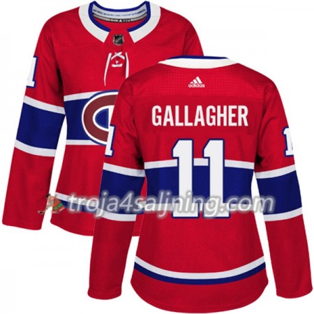 Montreal Canadiens tröja Brendan Gallagher 11 Röd 2017-2018 Adidas Authentic - Dame NHL Tröjor